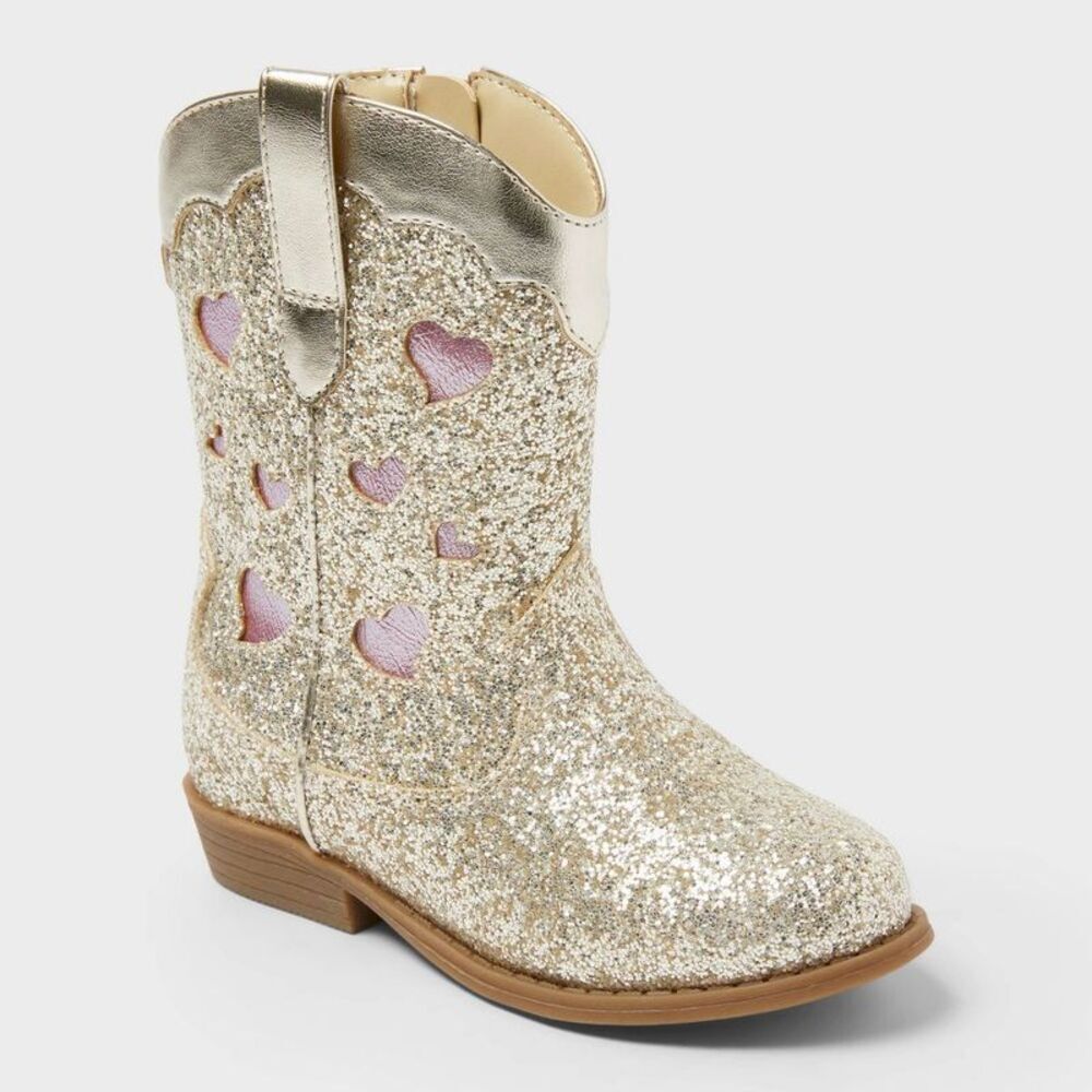 Cat & Jack - Toddler Dallas Glitter Western Boots - Cat & Jack  Gold